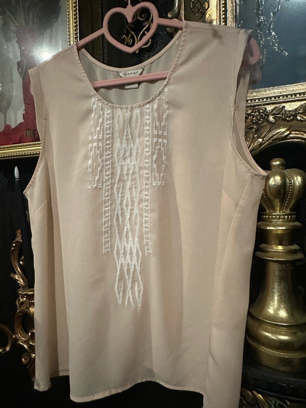 Ariat Blush Embroidered Sleeveless Camisole